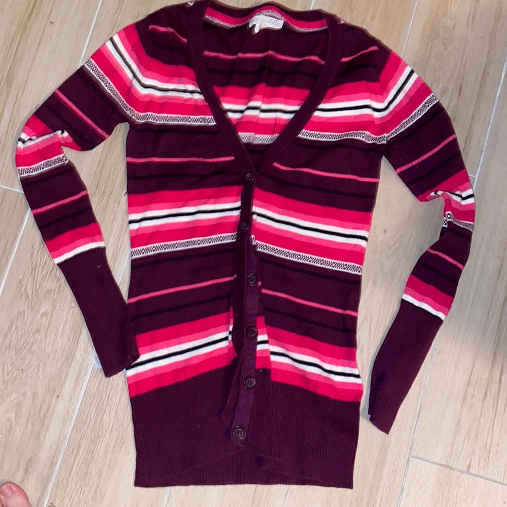 Aeropostale Pink Striped Sweater